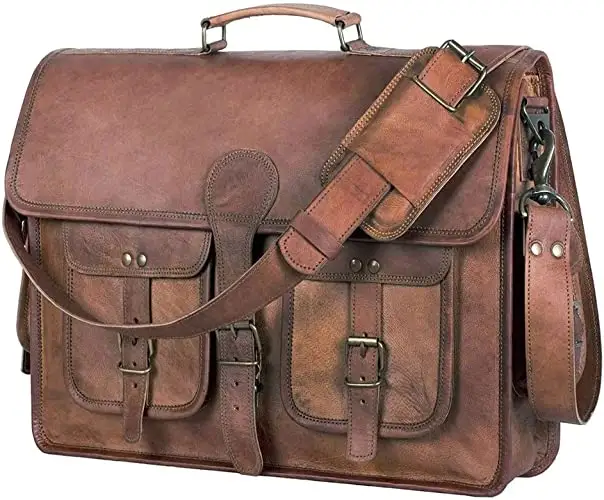 Laptop Leather Bag For Men And Women Profesional Business Office Work Bag Waterproof Lightweight Leather Bag