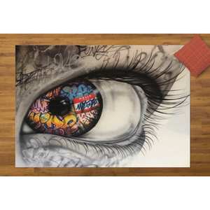 Alfombras con Diseño de Grafiti de Ojos, Alfombra Colorida, Alfombra con Diseño de Ojos Abstractos, Alfombras de Grafiti, Alfombra Suave No Tejida - Product Image 5