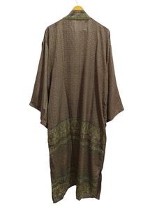 Regal House Wear Peignoir en soie douce Robe multicolore Robe de nuit Robe indienne Vintage en soie recyclée Sari Kimono, - Product Image 6