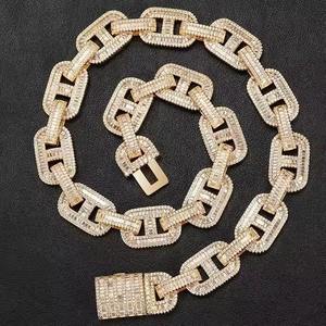 Hip Hop Jewelry Round Diamond 10K/14K/18K White Gold Cuban Link Chain for Him Special Gift <b>Necklaces</b> From Indian Supplier - Product Image 1