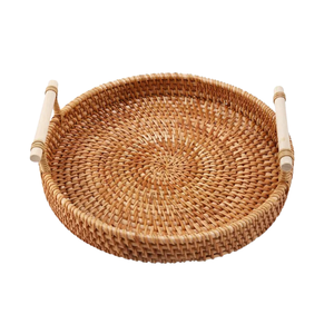 Handcrafted Vietnamese <b>RATTAN</b> TRAY FRUIT <b>STORAGE</b> <b>BASKET</b> Perfect for Stylish Eco-Friendly and Practical Home Organization - Product Image 1