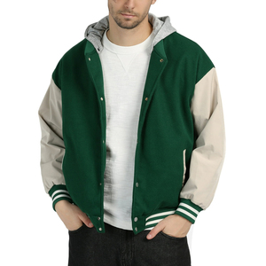 Hombres béisbol Varsity chaqueta diseño Logo verde oliva moda gran tamaño Letterman estética diseñador traje chaqueta universitaria para hombres - Product Image 2