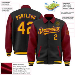 OEM personalizado bordado chaquetas de bombardero mangas de cuero Letterman béisbol Varsity chaqueta para los hombres - Product Image 2