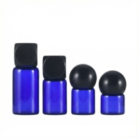 Flacon d'huile essentielle en verre ambré rond de 1 ml, 2 ml, 3 ml, 5 ml, mini flacon d'échantillon cosmétique avec bouchon à vis personnalisé OEM, impression sérigraphique