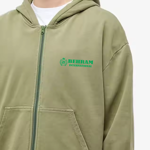 Nouveau design 2026 – Sweats à capuche unisexes zippés en polaire/tissu éponge respirant et à séchage rapide, teints en pièce pour l'hiver - Product Image 3