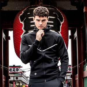 Traje deportivo grueso de algodón de alta calidad para hombre, conjunto de Sudadera con capucha y pantalones personalizados, estampado Vintage para chándales de jogging de otoño - Product Image 5