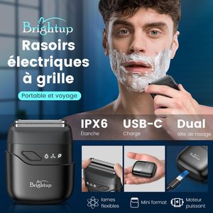 Mini rasoir électrique compact pour hommes, double lame, tête flottante, étanche IPX7, utilisation humide et sèche, interface en allemand - Product Image 4