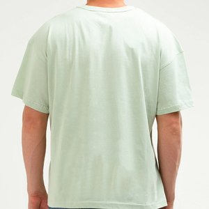 Camiseta de verano de algodón 95% de alta calidad para hombre, Camiseta de punto 100% holgada con cuello redondo, manga corta, logotipo personalizado, estilo Formal - Product Image 3