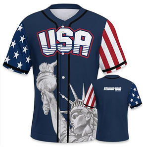 Jersey de béisbol personalizado completamente personalizado de peso ligero de alta calidad camisas casuales 100% poliéster transpirable verano - Product Image 3