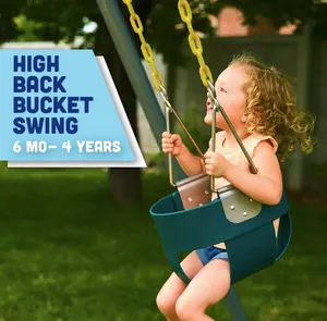 Toddler Swing Seat Full Back Plastic Bucket Swing For Outdoor