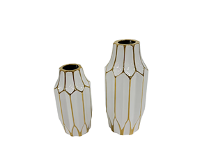 Jarrones de cerámica de diseño blancos que mantienen su belleza incluso cuando contienen flores secas o simples plantas verdes, hermosa decoración para la sala de estar. - Product Image 4