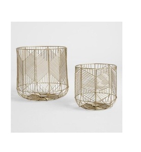 Cesta de mimbre decorativa de Metal con forma personalizada de diseñador para decoración del hogar, cesta de almacenamiento superventas de forma ovalada - Product Image 2