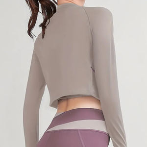 1 pieza Chaquetas deportivas ajustadas con cremallera sin costuras para mujer Chaquetas ajustadas conjunto de ropa deportiva gimnasio chaquetas de Fitness - Product Image 6