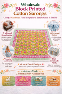 Pareos de Algodón con Estampado Digital, Hechos a Mano, con Diseño Floral y de Puntos, Faldas Envolventes, Pañuelos de Playa, Chales Musulmanes Ligeros, Venta al por Mayor para Exportación - Product Image 6
