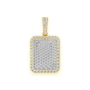 À la mode 10K or massif minimaliste Bling Rectangle oreiller laboratoire cultivé diamant personnalisé esthétique glacé HipHop bijoux fins colliers - Product Image 1