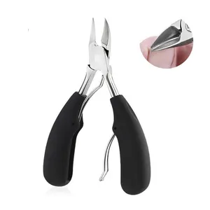 Wholesale Nail Clipper Cutter With Black Rubber Grip Handle Double Spring Heavy Duty Toe Nail Cutters For Beauty