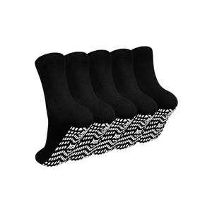 Chaussettes de yoga antidérapantes en maille respirante, noires unies, pour hommes, avec logo sur le bas, pour jeunes, saison printemps, invisibles, à la cheville - Product Image 2