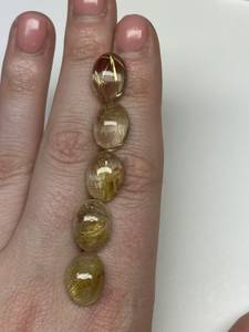 100% naturel doré rutile Quartz forme ovale AA qualité véritable calibré lâche Cabochon pierres précieuses meilleur pour la fabrication de bijoux - Product Image 2