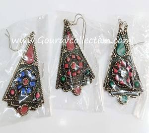 ต่างหูโลหะพร้อมไข่มุกและเพชรสไตล์โบโฮสำหรับผู้หญิงให้เป็นของขวัญจาก GC-ER-310อินเดีย - Product Image 2