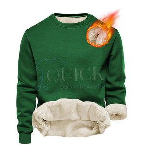 Sweat-shirt en molleton sherpa décontracté d'hiver avec logo personnalisé, de haute qualité, respirant, écologique, tissu en coton mélangé pour hommes, OEM ODM - Product Image 1