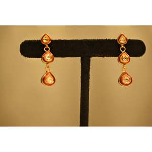 <b>Red</b> Enamel Diamond Earrings - Product Image 1