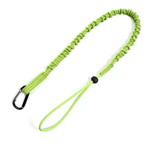 霓虹绿色手腕挂绳重型可伸缩工具系绳盘绕安全挂绳工具压接工具挂绳