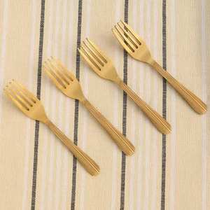 Custom Kitchenware Dinnerware <b>Fork</b> Mirror Polished Brass and Wood Best Finish Cutlery for Tabletop Use - Product Image 3