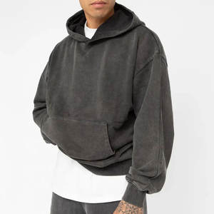 Nueva sudadera de gran tamaño para hombre con lavado ácido, ropa de calle personalizada, Sudadera con capucha de tela de algodón con lavado ácido para hombre Vintage para hombre - Product Image 4