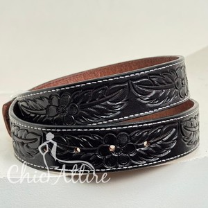 Marca superior profesional genuino cuero mecanizado a mano resistente sin hebilla Cinturón correa de vaquero correas de cinturón atornilladas para Unisex - Product Image 1