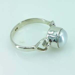 925 Sterling Silver Handmade Boho June Birthstone <b>Ring</b> Freshwater Pearl Perfect Gift for Her Birthday or Anniversary - Product Image 4