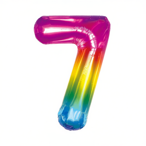 Ballon d'anniversaire multicolore numéro 7 de 80 cm pour décoration de fête - Product Image 2