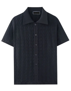 Chemise à manches courtes en tricot pour homme personnalisée, 100% coton, toucher doux, OEM, vierge, personnalisable, de haute qualité, bouton, sport, décontracté - Product Image 2