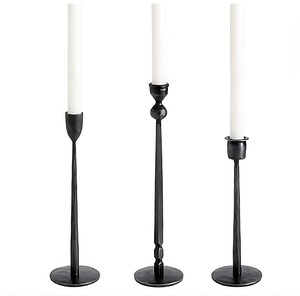 Assorted Design Glossy <b>Black</b> Finishing Metal <b>Candle</b> <b>Holder</b> Stand High Quality <b>Black</b> Decorative Lighting for Home & Hotel - Product Image 1