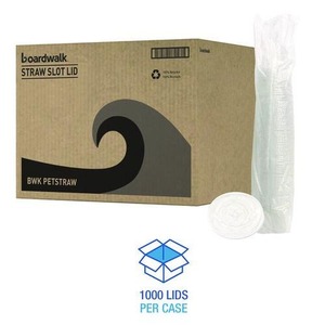 Boardwalk 1000/Carton Plastic <b>Cold</b> <b>Cup</b> Straw-Slot Lids Crystal-Clear Design for 9 Oz. to 10 Oz. PET <b>Cups</b> - Product Image 4