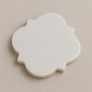 Abstract Leaf Curve Marble Coaster White Natural Stone Drink <b>Pad</b> Modern <b>Organic</b> Shaped Tabletop Decor Home Kitchen Bar Stylish - Product Image 5