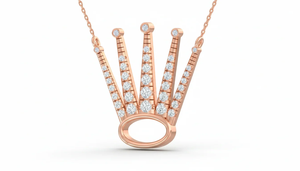 สร้อยคอเพชรทรงมงกุฎหรูหรา พร้อมสายคล้อง สำหรับผู้หญิง สำหรับงานแต่งงาน งานเลี้ยงฉลองครบรอบ ของขวัญ แฟชั่นสวมใส่ประจำวัน เครื่องประดับจี้ ดีไซน์สวยงาม - Product Image 4