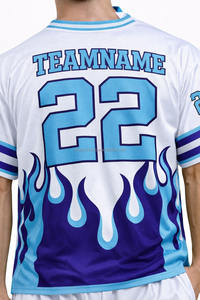 เสื้ออเมริกันฟุตบอลแบบมีสไตล์ โลโก้สั่งทำได้ สีฟ้าอ่อนและสีแดงเลือดหมู เสื้ออเมริกันฟุตบอลพรีเมียม เสื้อกีฬา - Product Image 2