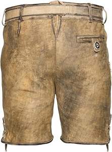 Short de costume Oktoberfest en cuir de chèvre brodé vintage de style bavarois pour hommes personnalisé OEM acheteurs en gros non-tissé solides Ok - Product Image 2