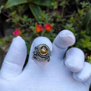 Citrine Ring Oval Yellow Gemstone 925 Sterling Silver Jewelry Elegant Handmade Gift For Women - Product Image 3