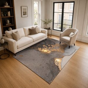RUGS DEPOT LXDP-0208 Wholesale Terracotta Gold Traditional Oriental Digital Printed Machine Washable Chenille Area Rug Non <b>Slip</b> - Product Image 2