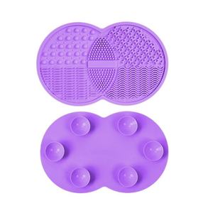 Cross-border Hot Double Round Silicone <b>Suction</b> Cup Makeup Brush Cleaning <b>Pad</b> Beauty Egg <b>Pad</b> for Home Use - Product Image 3