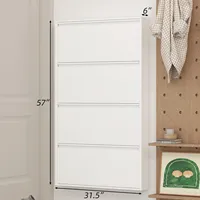 Zapatero Plegable OEM que Ahorra Espacio con Estante Superior Ajustable, Gabinete de Almacenamiento de Zapatos de Metal Resistente para Pasillos Estrechos
