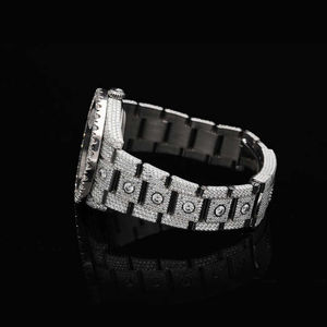 นาฬิกาข้อมือแบบแอนะล็อกสุดหรูสำหรับผู้ชายสไตล์ฮิปฮอปประดับเพชรขนาด41มม. ดีไซน์การเคลื่อนที่ของอินเดียใหม่ - Product Image 3