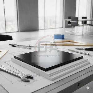 Feuille en HDPE NOIR de qualité supérieure 10 mm x 1,22 m x 2,44 m, matériau plastique haute densité pour la fabrication et les besoins industriels - Product Image 1