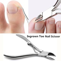 Tête incurvée ciseaux à cuticules pour ongles, outil de soins des pieds en acier inoxydable