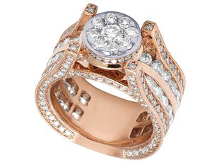 Rose <b>Gold</b> Plated S925 Silver Moissanite Diamond <b>Vintage</b> Style Round Moissanite Diamond Halo Style <b>Ring</b> For Women - Product Image 4