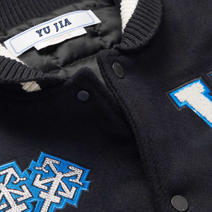 Chaqueta de béisbol universitaria de alta calidad para hombre, soporte con logotipo personalizado, bordado, cierre de cremallera, nueva fábrica de invierno, venta al por mayor, chaqueta OEM - Product Image 3