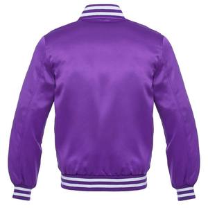 Men's Luxury <b>Purple</b> Varsity Jacket Custom Long Sleeve Letterman Jackets with Canvas <b>Fabric</b> College Baseball Factory Price - Product Image 3