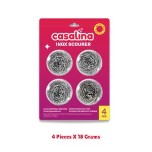 Casalina-Estropajo en forma de espiral para limpieza de cocina, fregador de acero inoxidable para fregar tarjetas de papel y metal, paquete de 4 - Product Image 1