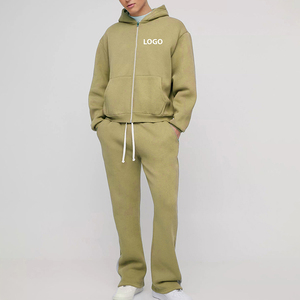 Ensemble de survêtements d'hiver personnalisés pour hommes avec logo, sweat à capuche et pantalon de survêtement, tissu tricoté épais, écologique, coupe oversize - Product Image 6